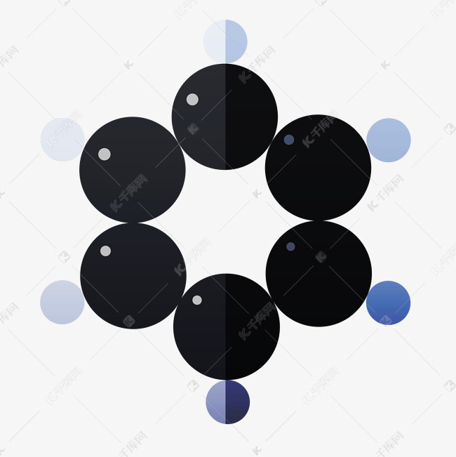 黑色分子结构 素材图片免费下载-千库网