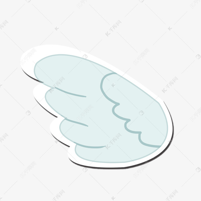 蓝色卡通小翅膀