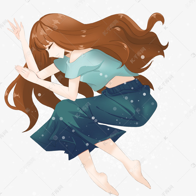 彩色长发春姑娘元素