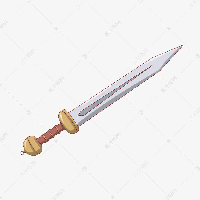 明亮宝剑卡通插画