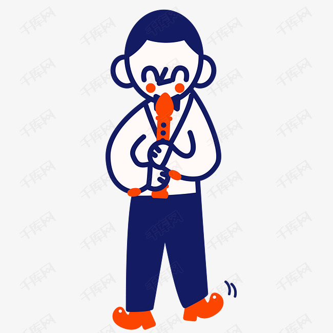 音乐黑管演奏插画