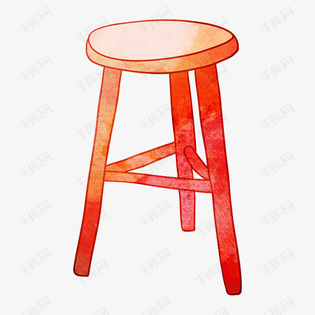 红色三角椅卡通插画