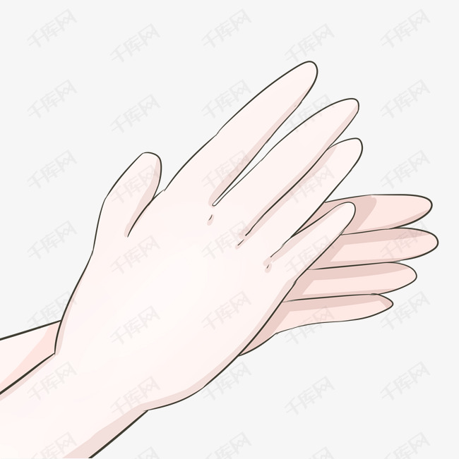 卡通手势擦手插图