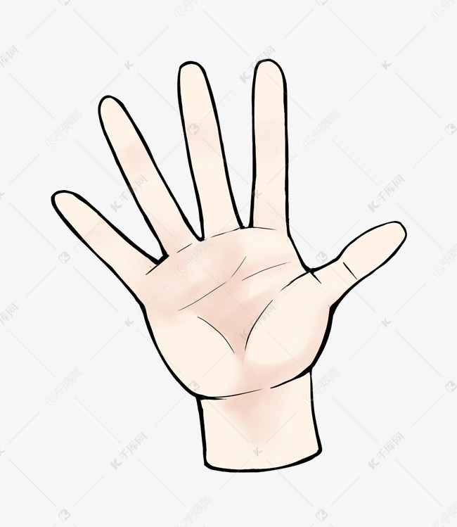 数字五的手势插画