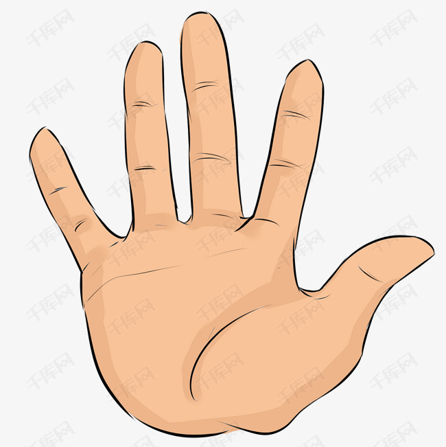 数字五字手势插画