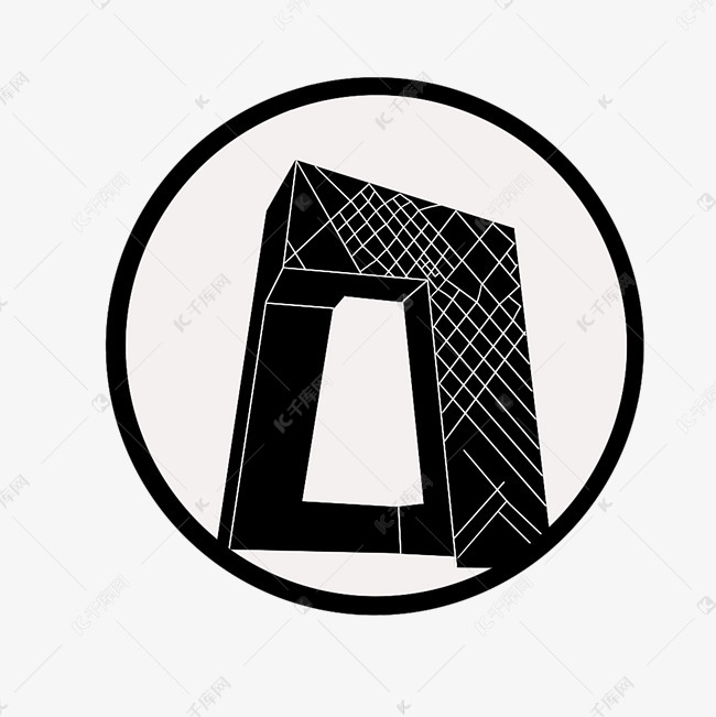 城市剪影北京电视塔黑白免扣简约素材图片免费下载-千库网