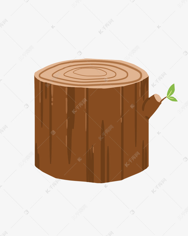 圆形木桩装饰插画素材图片免费下载-千库网