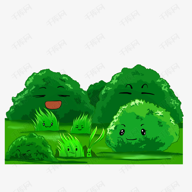 拟人绿植草丛草地