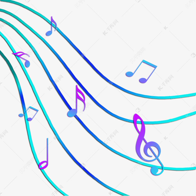 手绘简单音乐线条