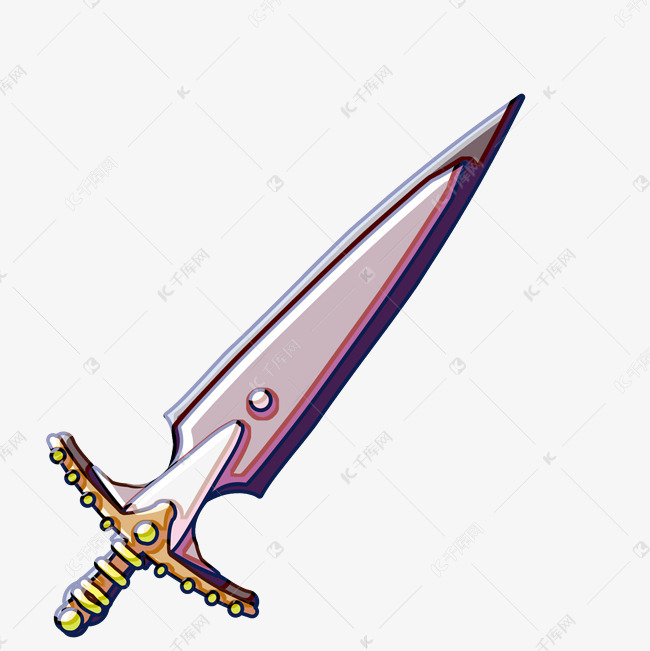 尖锐的短剑卡通插画