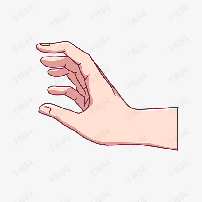 伸手抓的手势插画