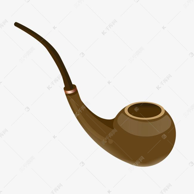 男士烟斗卡通插画