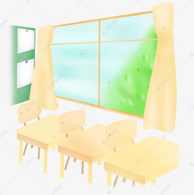 空教室窗户外