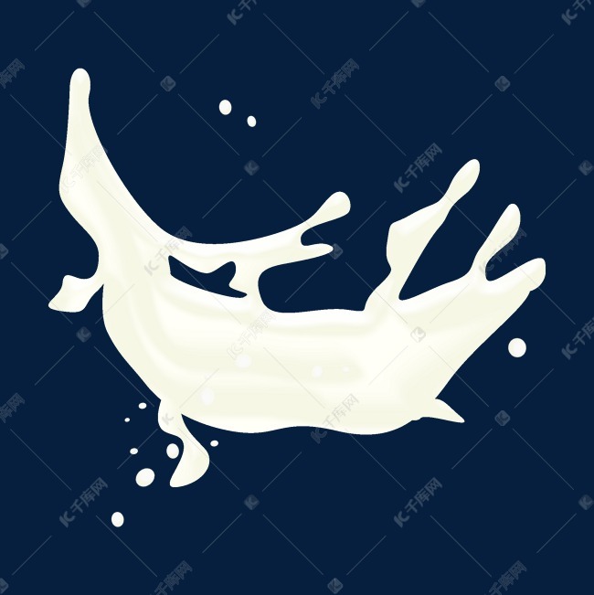 白色飞翔的牛奶