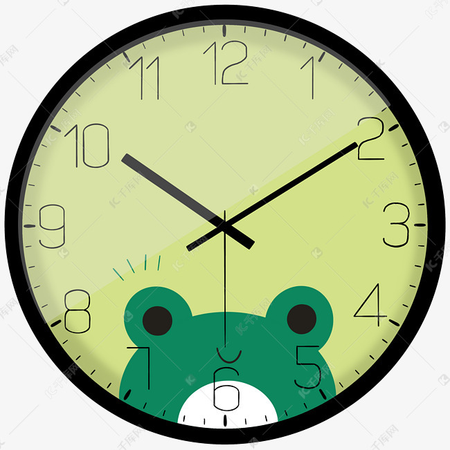 可爱绿色小青蛙钟表
