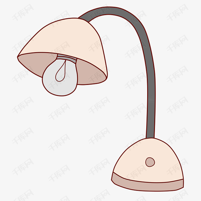 粉色床头台灯插图