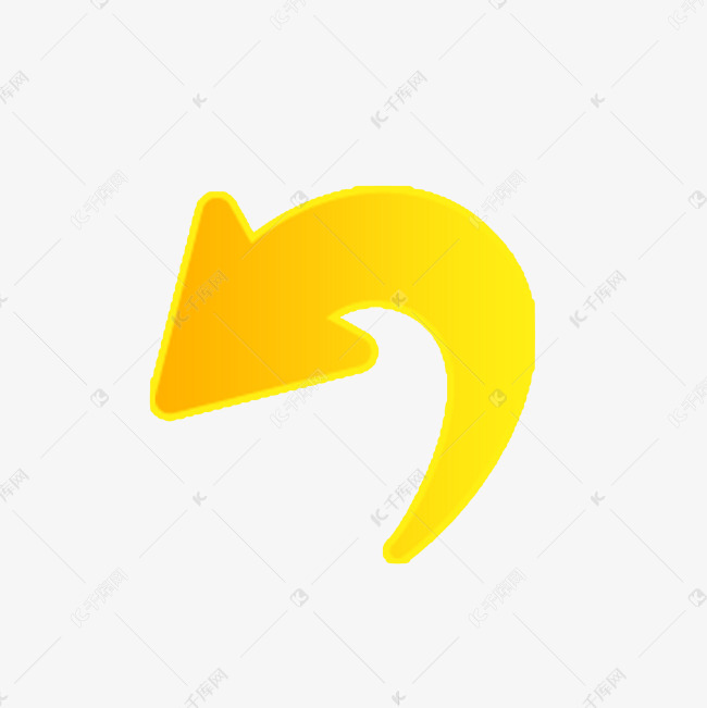 黄色向左箭头图标素材图片免费下载-千库网