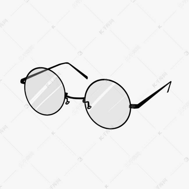 圆框眼镜的画法图片