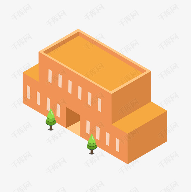卡通2.5d建筑房子素材图片免费下载-千库网