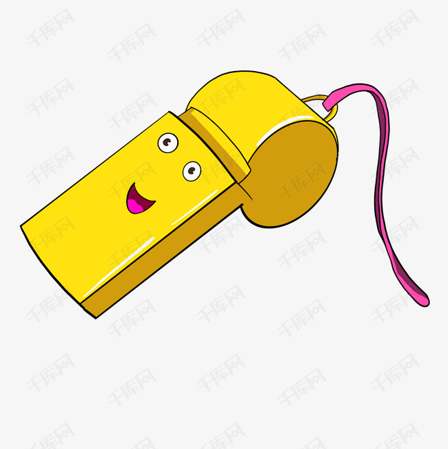 黄色卡通哨子插图