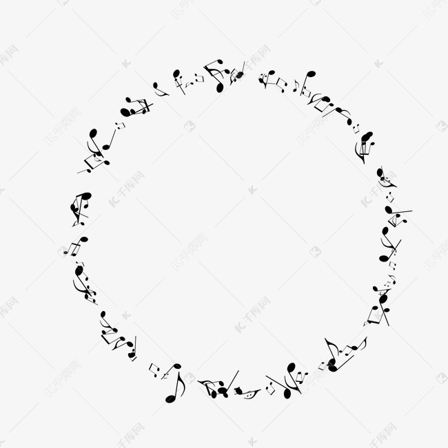 圆圈音符五线谱边框