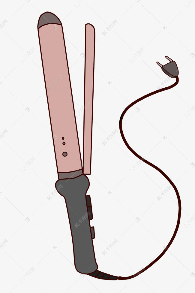 电器卷发棒的插画