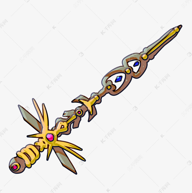 黄色的漂亮宝剑插画