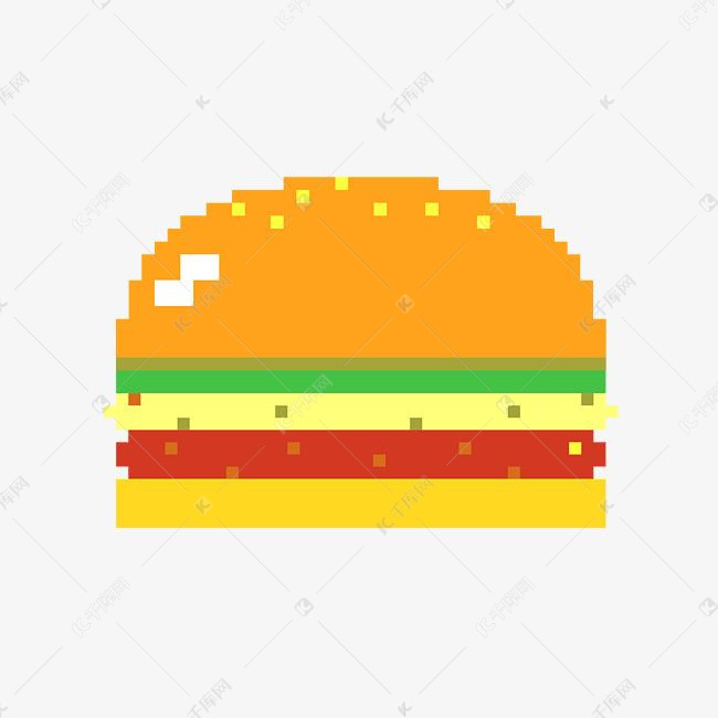 像素的汉堡包插画
