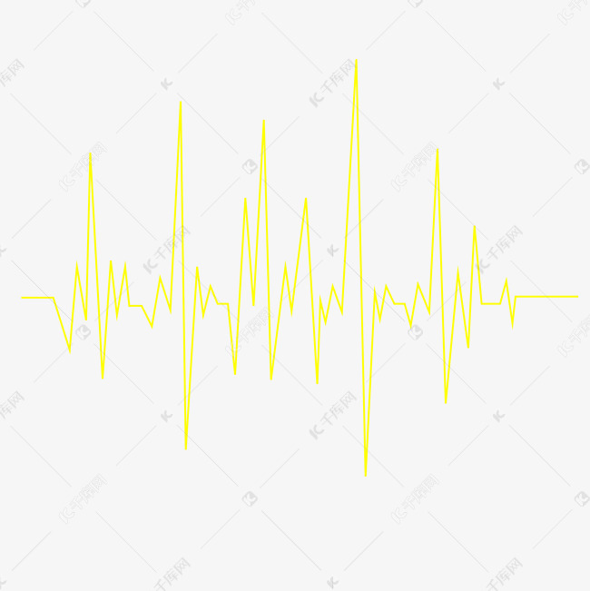 黄色的心动电波拼频率素材图片免费下载 高清漂浮素材psd 千库网 图片编号