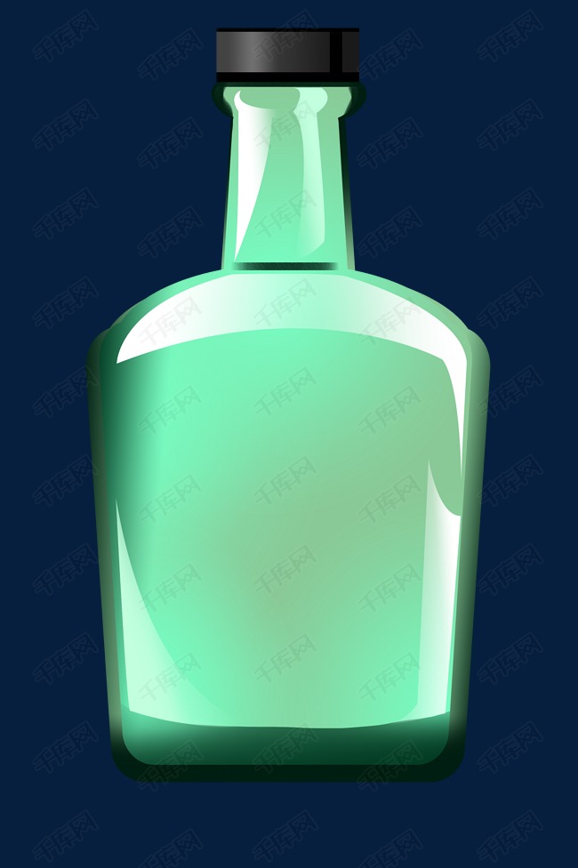绿色的酒瓶子插画