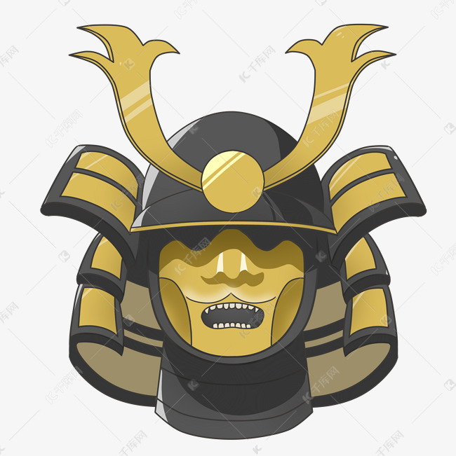 日本武士头盔插画