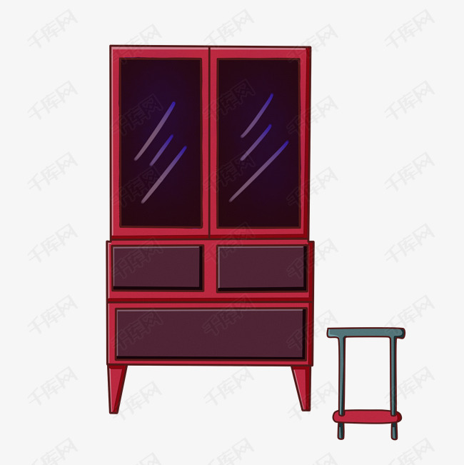 家具衣柜卡通插画