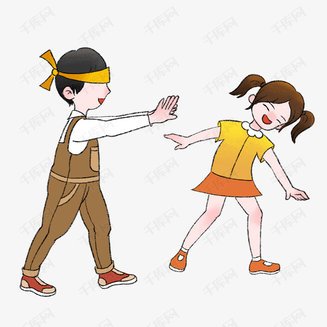 玩捉迷藏的男孩