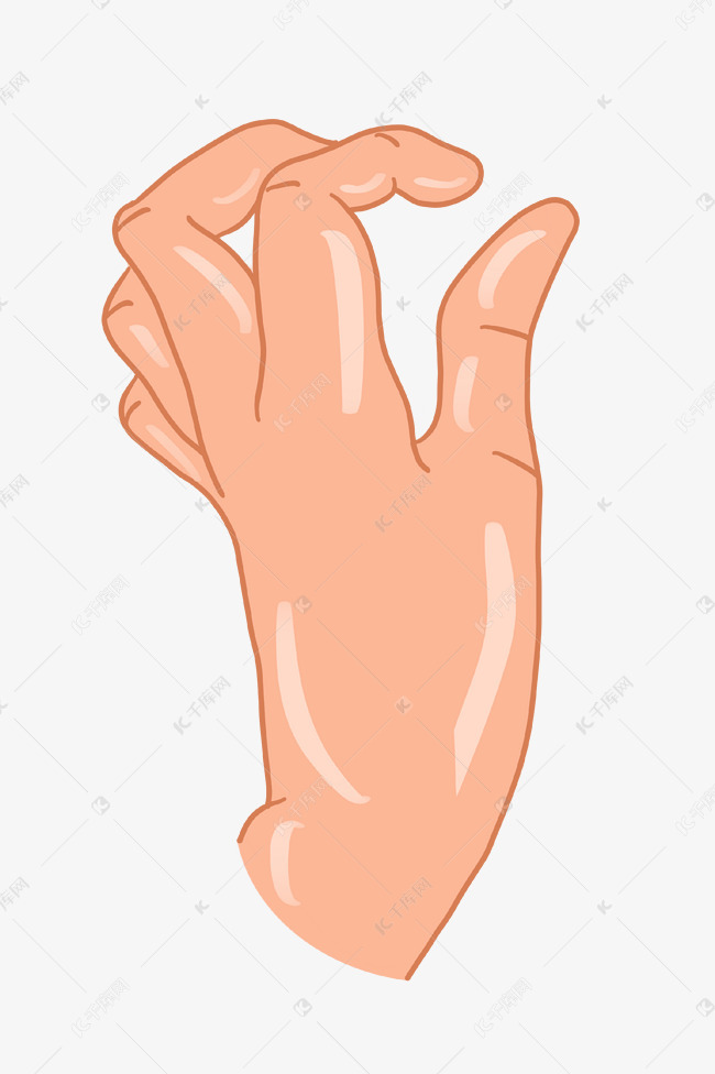 抓东西手指姿势插画
