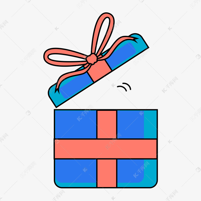 蓝色礼物包装盒