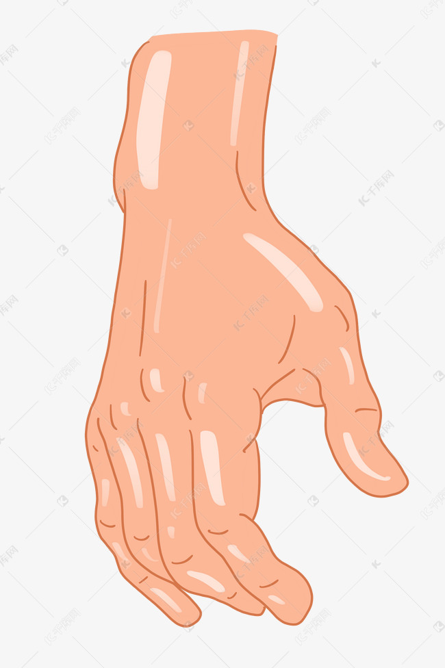 手指朝下动作插画