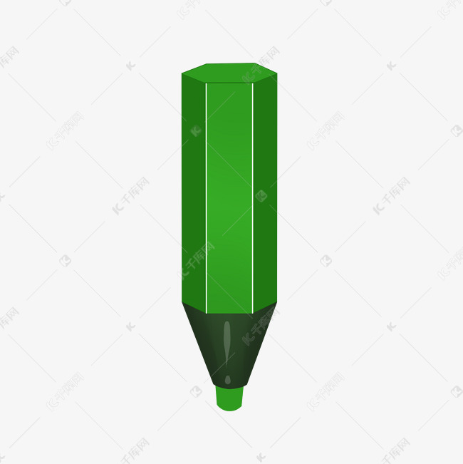 绿色蜡笔装饰插图