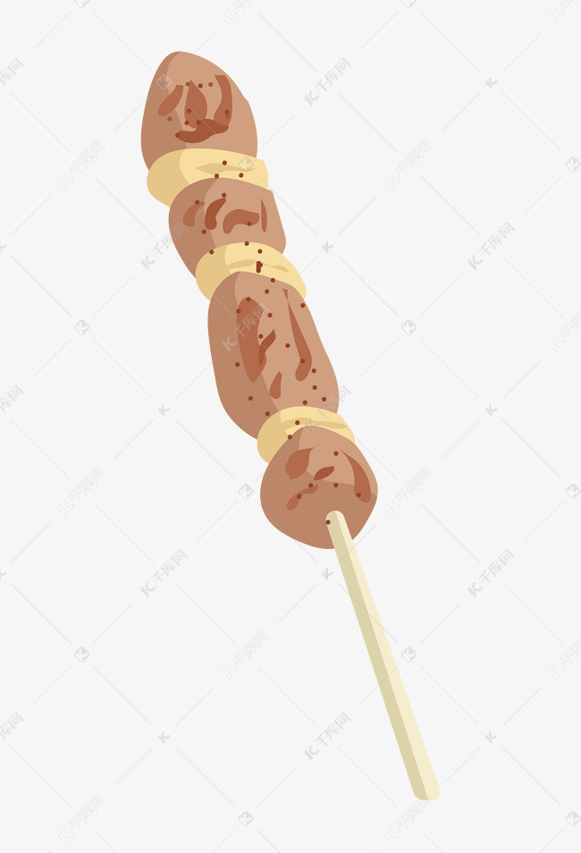 美食烤羊肉串插画