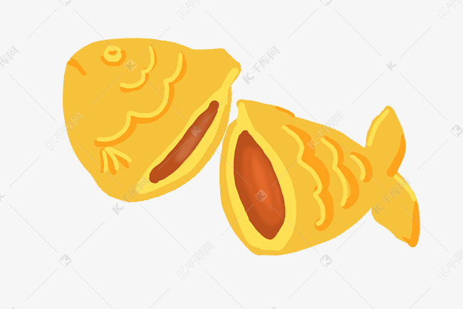 精美黄色鲷鱼烧插画素材图片免费下载 高清装饰图案psd 千库网 图片编号