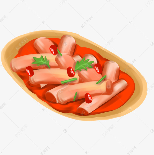 美味的炒年糕插画