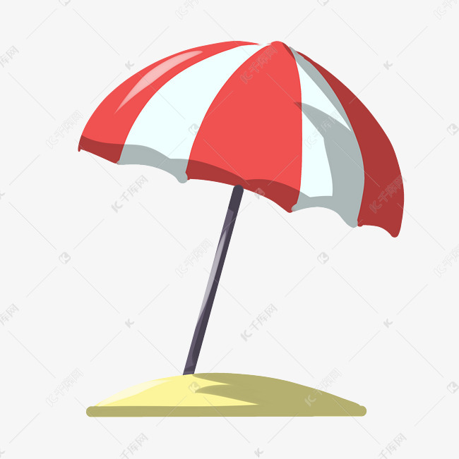 海滩的遮阳伞插画