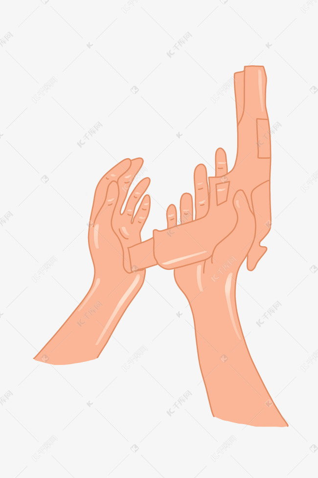 上子弹的卡通手势插画