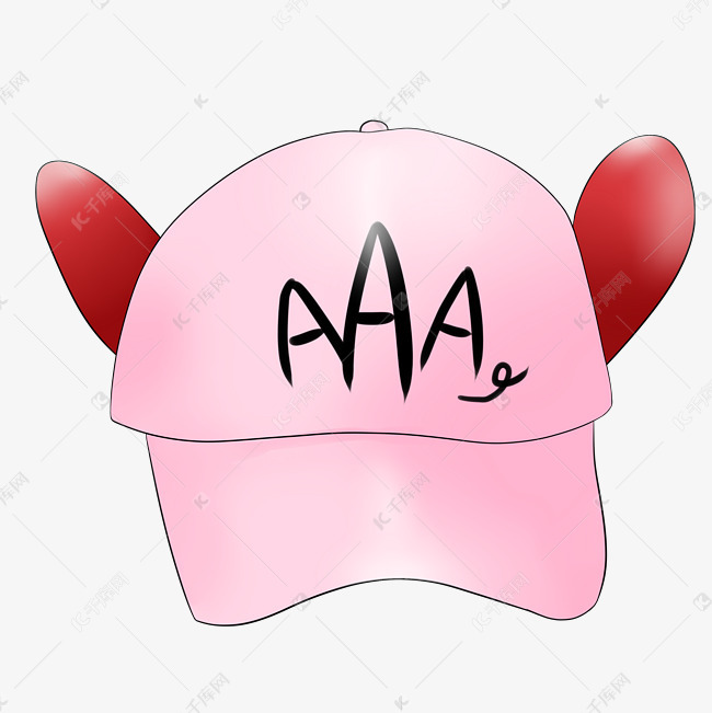 卡通粉色棒球帽插图