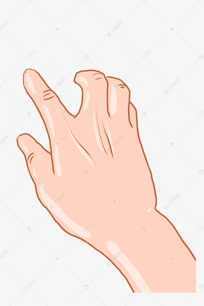 抓东西的手势插画