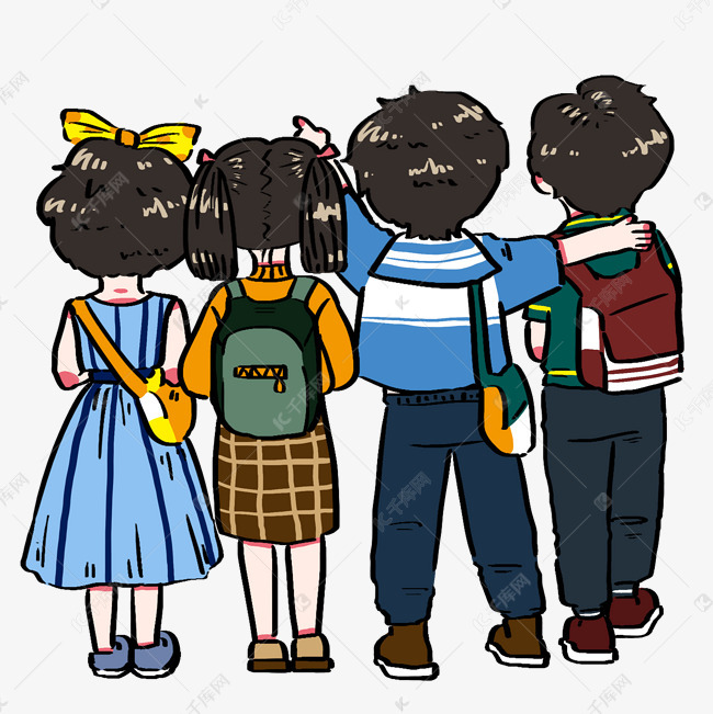 卡通背影
