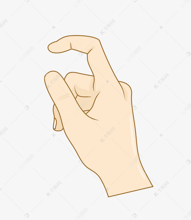 数字九的手势插画