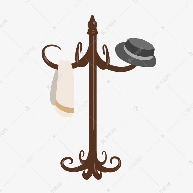 红木家具衣架插画