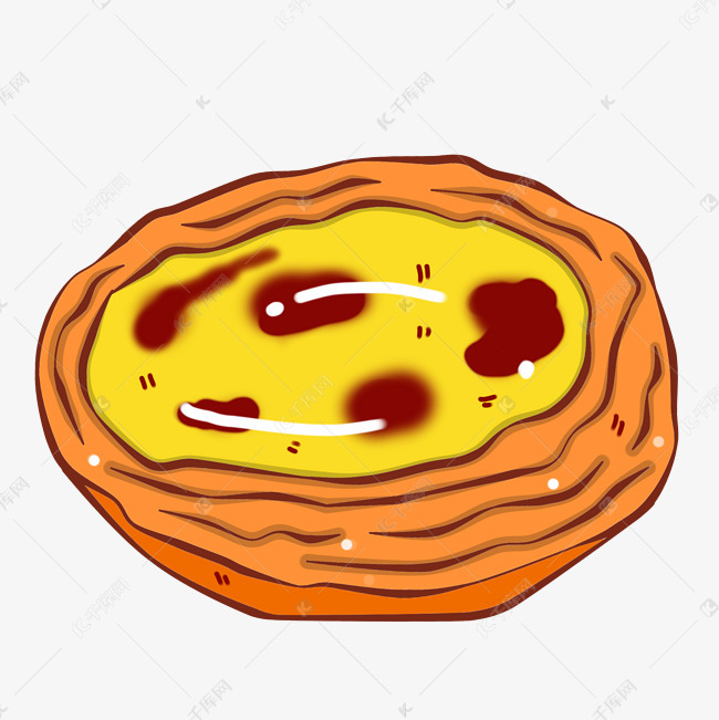 美味的蛋挞小吃插画