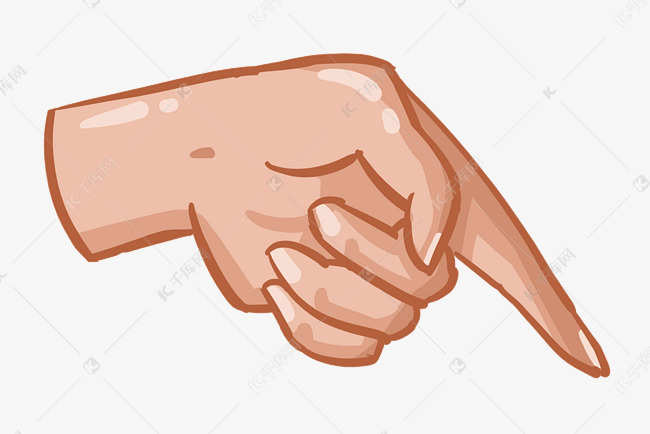 食指朝下的手势插画