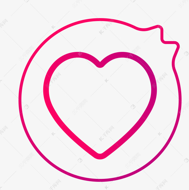 空心的小爱心符号图标